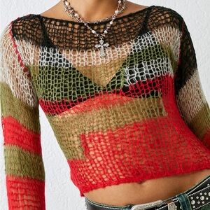 Jaded London Mercer Shredded Knit Top